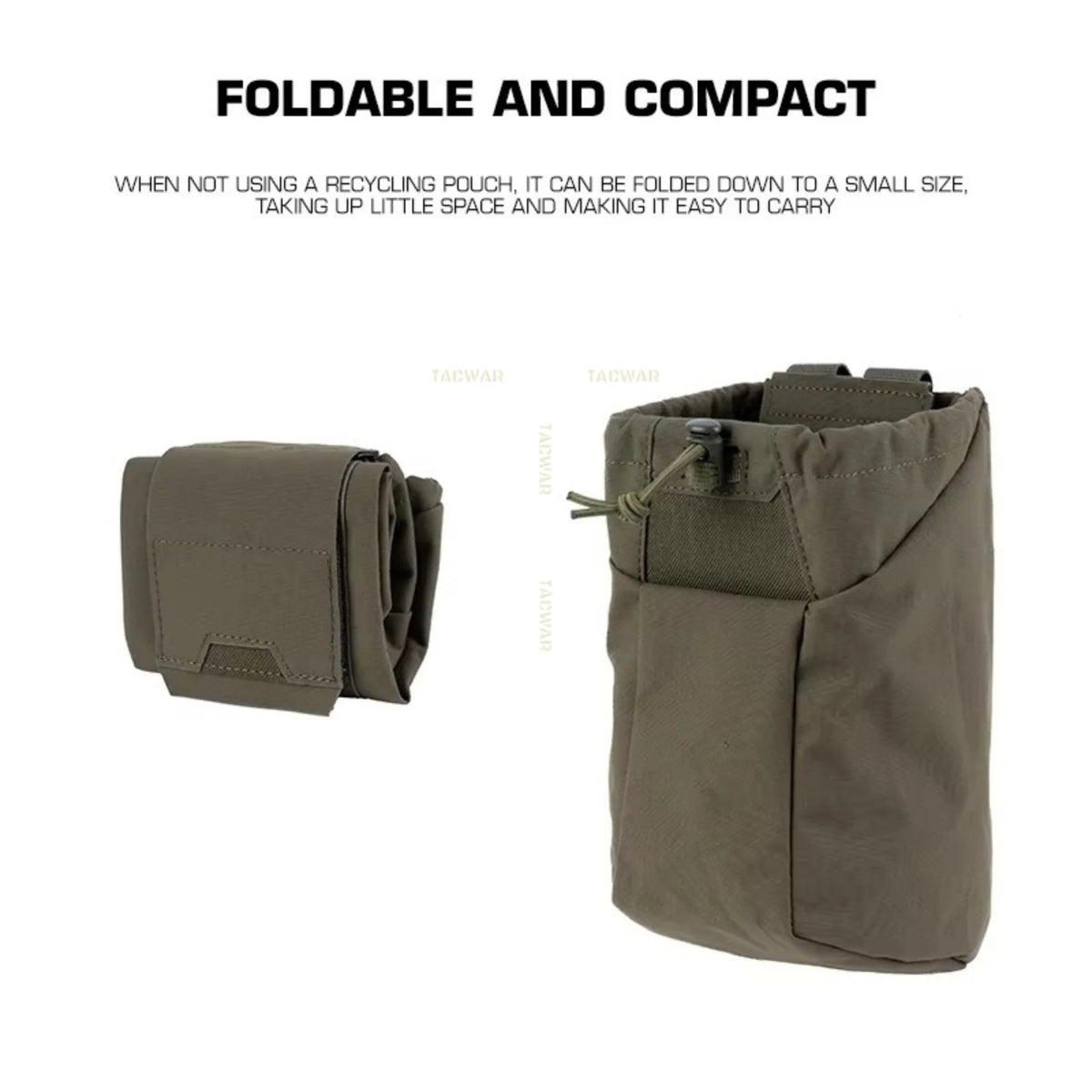 Tactical Dump Pouch Foldable Recycling Bag MOLLE Drop Pouch Magazine Utility Pouch for Belt Airsoft Shooting Hunting