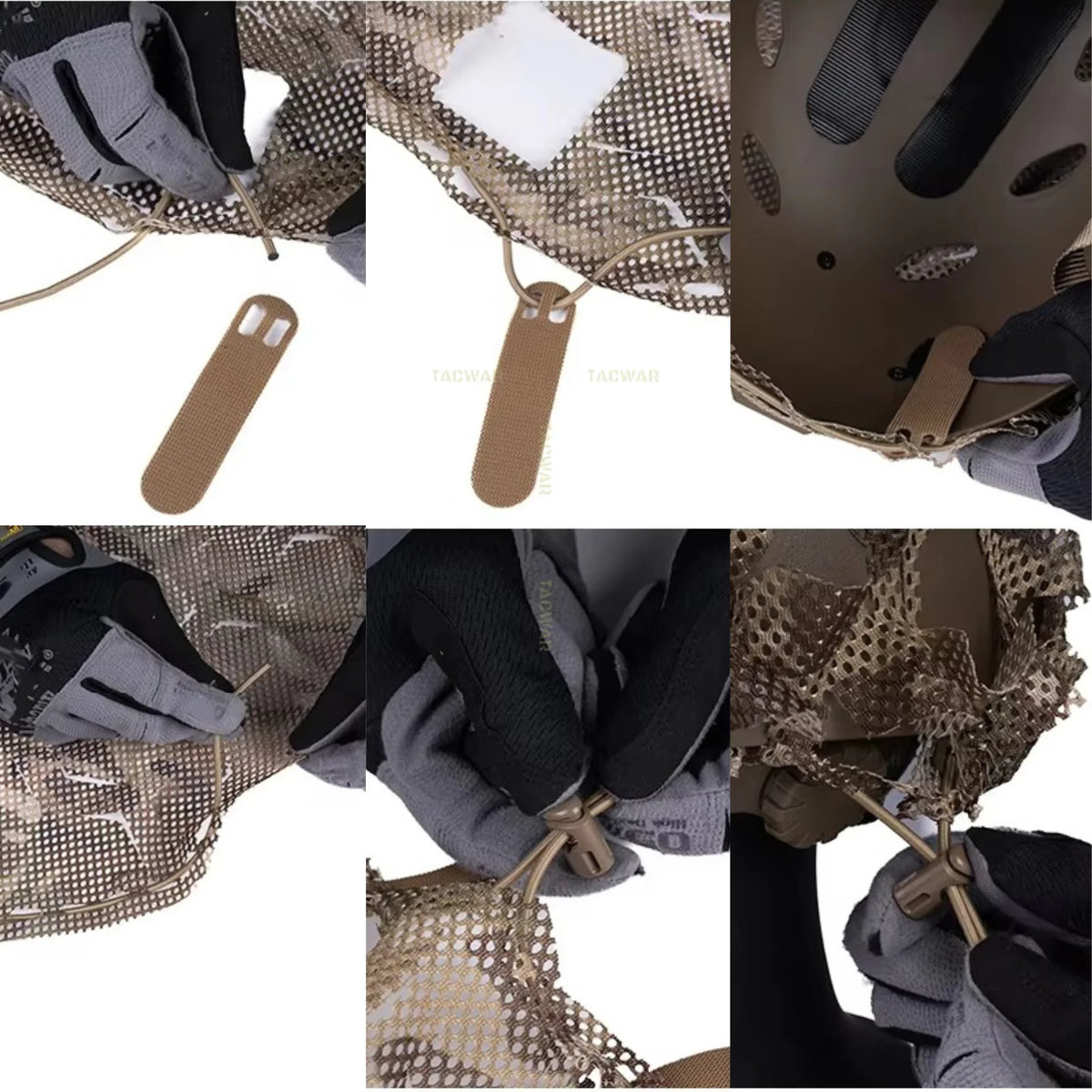 Tactical Lightweight Mesh Helmet Cover, Breathable Fast Helmet Camouflage Cover for Hunting Airsoft Training Wargame