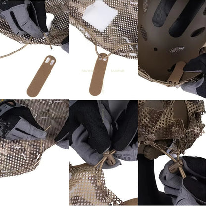 Tactical Lightweight Mesh Helmet Cover, Breathable Fast Helmet Camouflage Cover for Hunting Airsoft Training Wargame