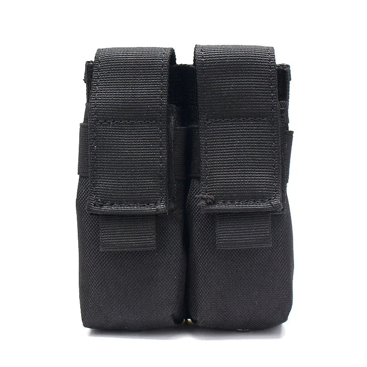 Molle 9mm Double Pistol Magazine Pouch Mag Holster Outdoor Hunting Accessories Flashlight Holder EDC Tool Waist Bag Vest Pouches