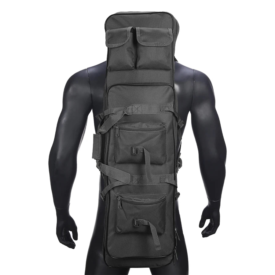 Multi functional storage bag with multiple pockets designed for partitioned storage and adjustable webbing straps and straps
