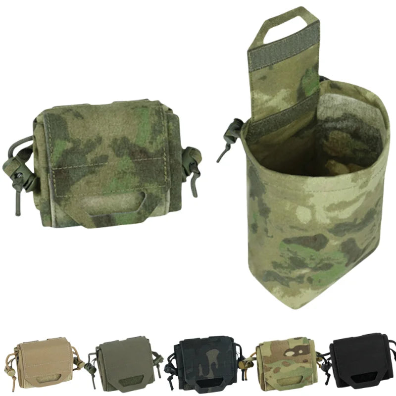 Tactical Foldable Recycling Bag Dump Pouch MOLLE Drop Pouch durable Mini  Magazine Utility Pouch
