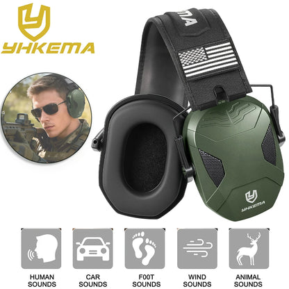 YHKEMA Shooting Ear Protection Safety Earmuffs Outdoor Hunting Noise Reduction Passive Hearing Protector for Huning