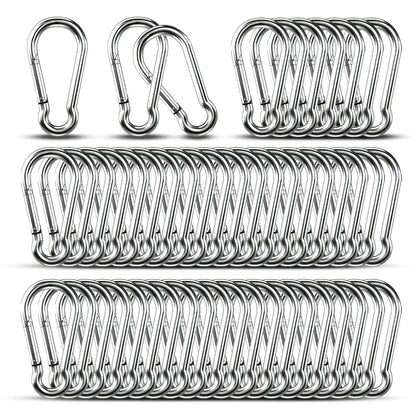 10PCS Heavy Duty Carabiner Clips 200LBS Galvanized Iron Spring Snap Hooks Metal Clips for Rope Chain Keys Rings Ideal for Campin