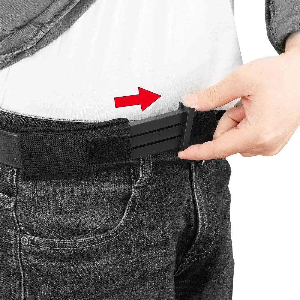 9mm Pistol Magazine Pouch Concealed Carrier Extra Single Pistol Magazine Carrier Horizontal Pouch with Safety Hook and Loop