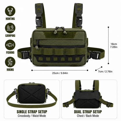 Tactical Bag MOLLE Hunting Chest Bag Fishing Pack Waist Bag Hunting Hiking Camping Outdoor Sports