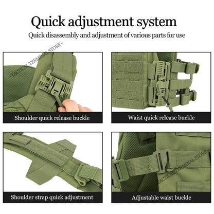 Plate Carrier Tactical Vest Comfortable Quick Release On/Off Hunting Cummerbund Fast Adjust Multi-size Airsoft Molle Gear