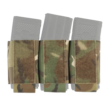 Camo 5.56/7.62 Triple Mag Pouch Elastic Hook and Loop Tactical Triple Magazine Pouch
