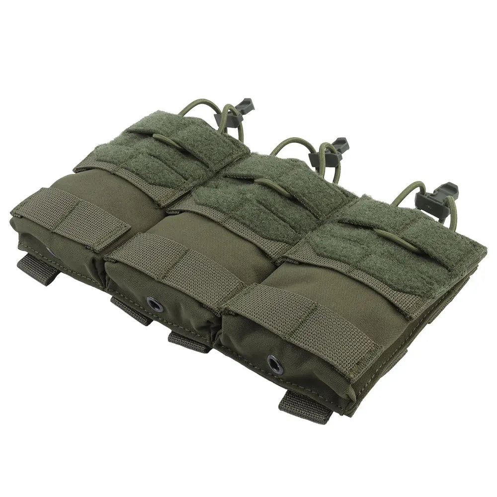 Dual Purpose 5.56 M4 Triple Magazine Pouch Tactical Vest K series Plate Carrier Front Placard AG 3 MAG Bag Holder