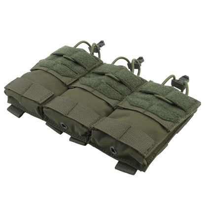 Dual Purpose 5.56 M4 Triple Magazine Pouch Tactical Vest K series Plate Carrier Front Placard AG 3 MAG Bag Holder
