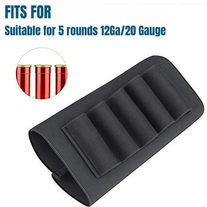 Tactical Buttstock for Shotguns 5 Shotgun Shell 12 / 20GA Gauge Ammo Holder bag Holder Ammo Pouch Hunters Butt Stock Accessories