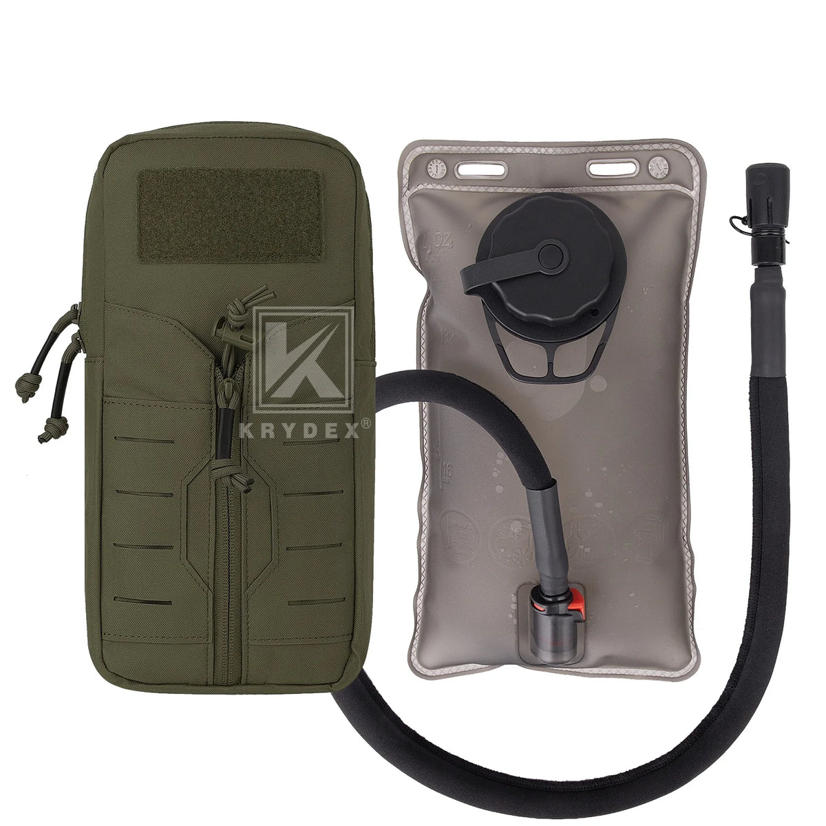 KRYDEX Tactical 1L Hydration Bladder Pouch MOLLE Hydra Carrier Pack 34oz Water Bag Outdoor Hiking Travel Accessories