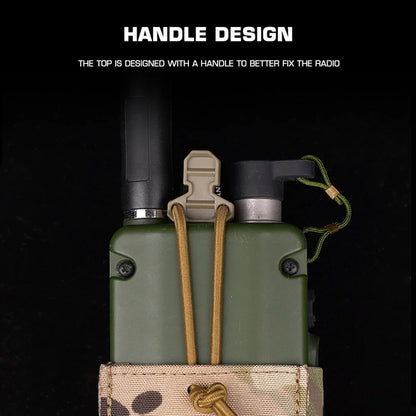2pcs Tactical Radio Pouch Holster Compatible with AN/PRC 148 152 163 and Similar Size Radio Equipment Molle System Accessories