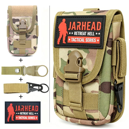 Multi Functional Tactical Sports Running Waist Bag Phone Bag Vertical Double-Layer Molle Accessory Bag Set For Hiking Hunting