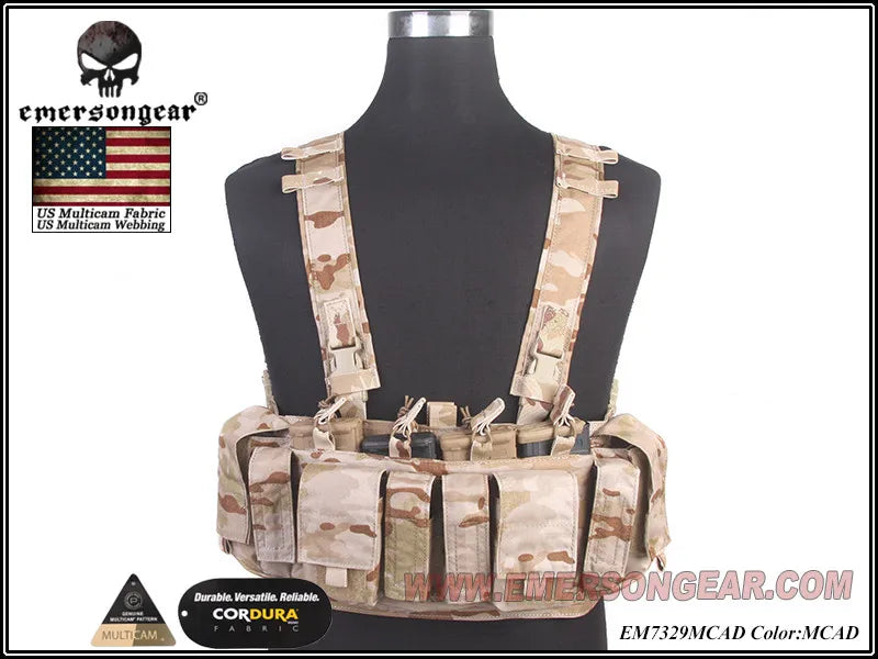 Emersongear MF Style Tactical Chest Rig UW Gen IV Hunting Vest Harness Split Front Carrier Waist Mag Bag