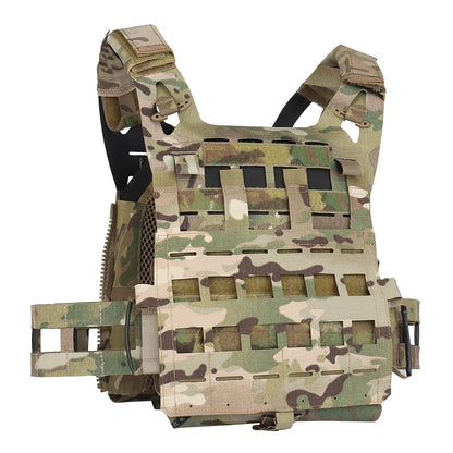 Wosport SPC Plate Carrier Lightweight MOLLE Vest Laser Cut Quick Release Shoulder Buckle Hook-and-Loop Rear Zipper for Airsoft