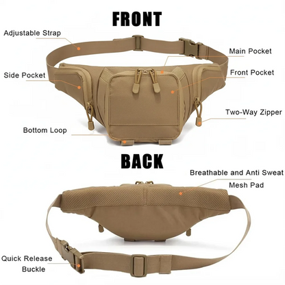 Tactical Pistol Gun Storage Bag Waist Fanny Pack Concealed Carry Anti-Theft Hidden Gun Holster Bag EDC Tool Pouch for Hunting