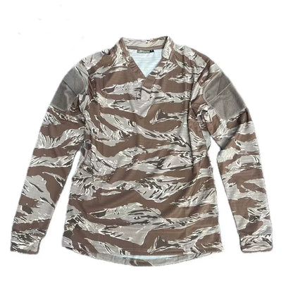 Tactical  Summer Outdoor Quick Dry Tactical Combat T-shirt Short Sleeve V-Neck Training Top for Men