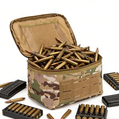 Portable Rifle Cartridge Bag Pistol Ammo Pouches Outdoor Ammunition Box Hunting Shooting Bullet Storage Case EDC Handbag