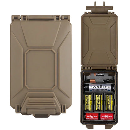 Tactical Battery Storage Box Molle Airsoft Vest Outdoory Modular Mag Pouch Waterproof Box For CR123/AAA/AA/18350/18650