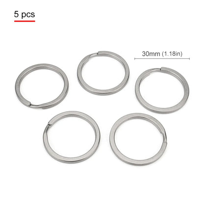 5pcs Titanium Alloy Key Ring 18mm/30mm Keychain Outdoor Tool EDC Buckle Accessories