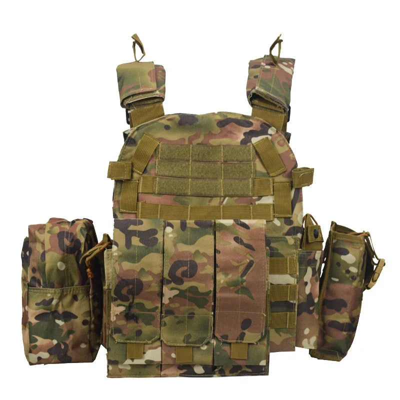6094 Nylon Military Tactical Vest Body Armor Combat Army Gear with Pouch for Hunting