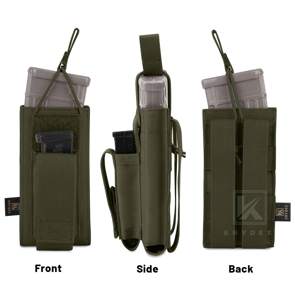 KRYDEX Tactical Magazine Pouch Single Open-Top 5.56 M4 M16 AR15 Rifle & Pistol Mag Pouch Holster Hunting Vest Accessories
