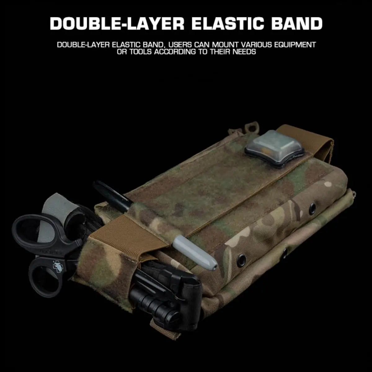 Poseidon Defense Extension Band Double-Layer Elastic Strap Carry Pen Tourniquets Scissors Lights Badges for MK4 Chest Rig