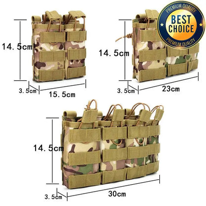1000D Tactical Magazine Pouch Double/Triple/Quadruple Mag Pouch Airsoft Ak 5.56mm M4 Ar Rifle Hunting Accessories