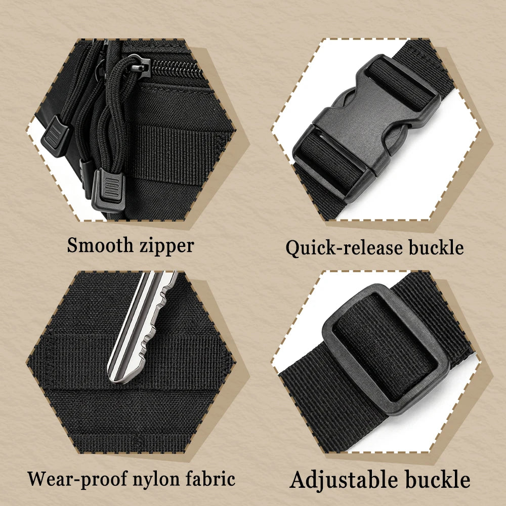 Concealed Carry Gun Bag Tactical Pistol Bag with Holster Adjustable Belt Fanny Pack Hidden Gun Pouch MOLLE Waist Bag Hunting