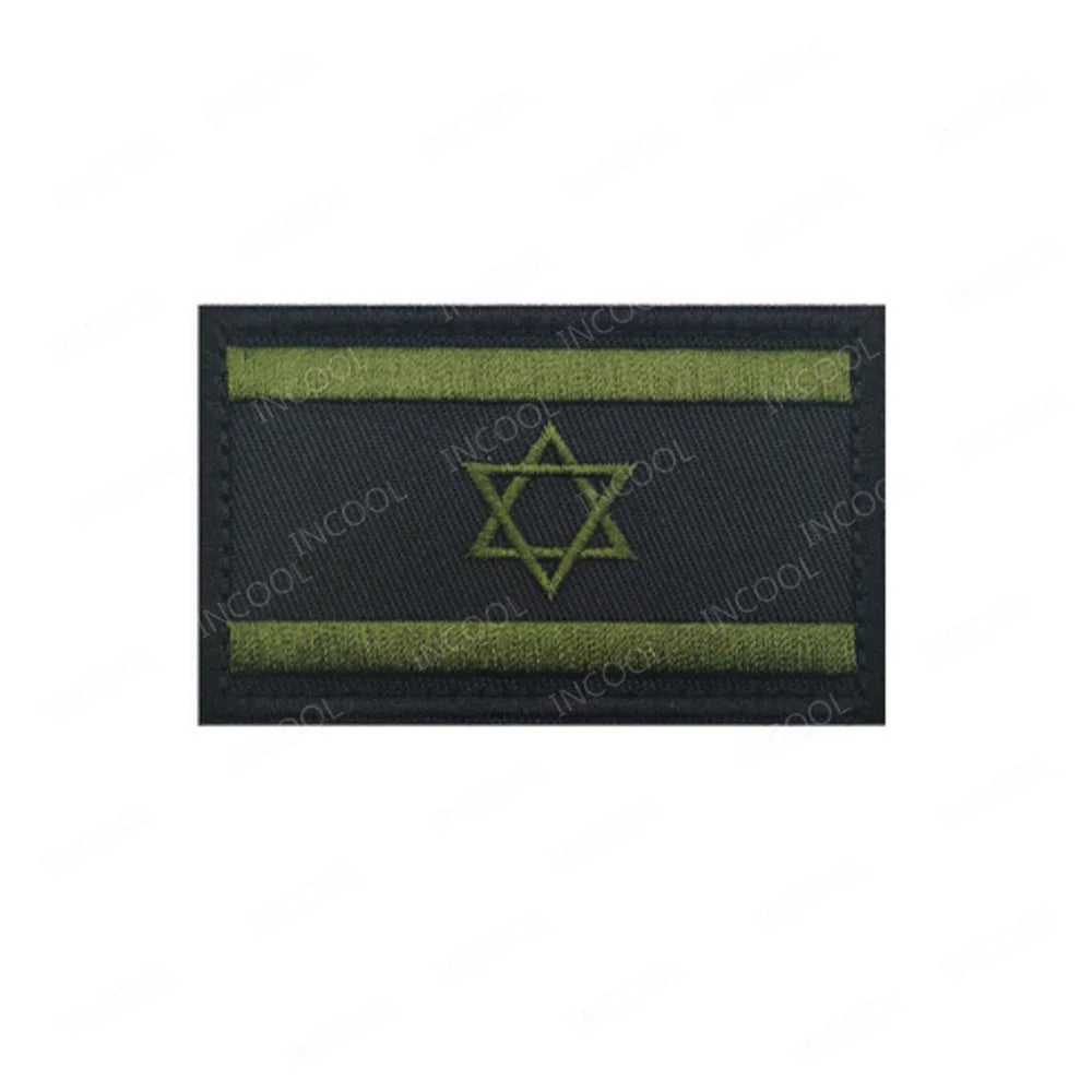 Israel Flag Embroidered Patches PVC Rubber Israeli Sticker Appliqued For Clothing