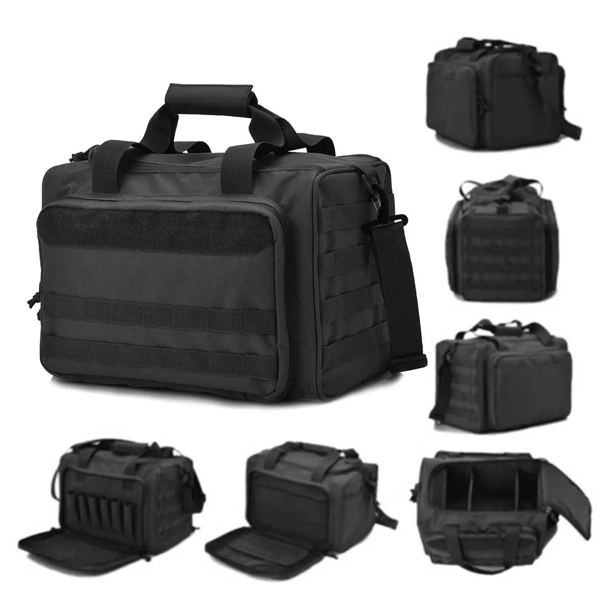Large Capacity Durable Tactical Handbag, Multi-pocket Shoulder Bag with Pistol Magazine Pouch MOLLE Expand for Hunting Shooting