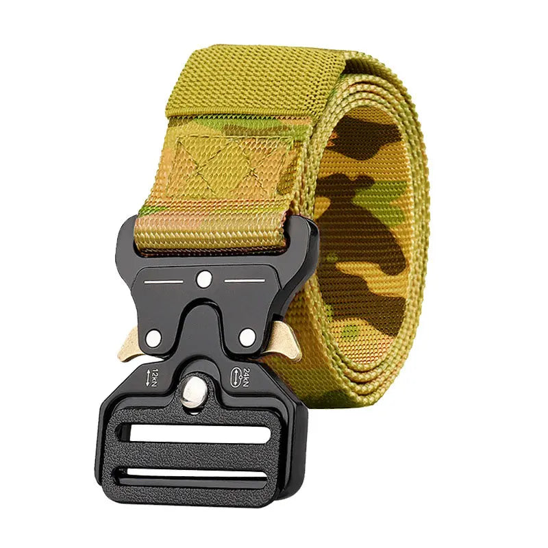 Men's Tactical Belt  Quick Release Belts Outdoor Nylon Military Camouflage Oxford Cloth Wide Waist Belt Hiking EDC Accessories