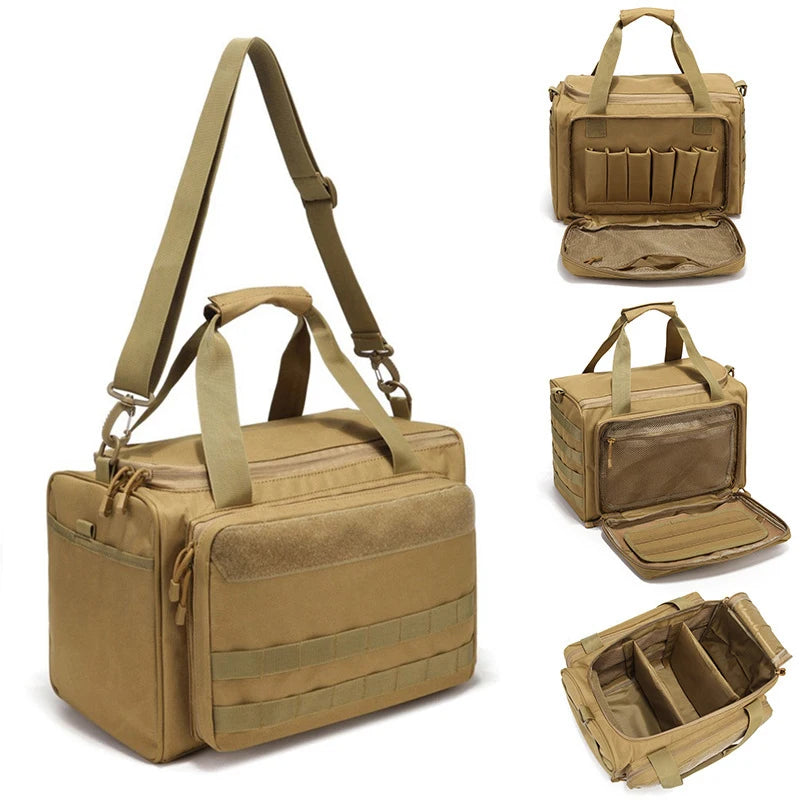 Larger Tactical Pistol Bag Gun Storage Bags with Magazine Pouch & MOLLE System, Adjustable Strap for Range Shooting & Hunting