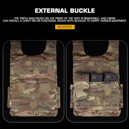 WOSPORT Outdoor Hunting Vest LV-119 Camouflage Tactical Vest Water Edition Inner Storage Bag External Buckle Back Expansion