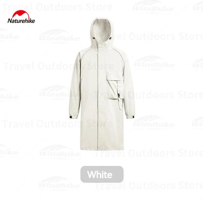 Naturehike Black Raincoat with Reflective Strip Fashion Adult Waterproof Long Raincoat Men Rain Coat Hooded For Outdoor Hiking