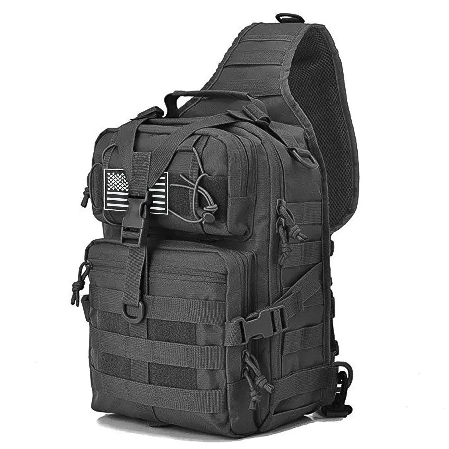 Large capacity chest bag, outdoor crossbody bag, wear-resistant Oxford cloth compression strap design, can be carried by hand