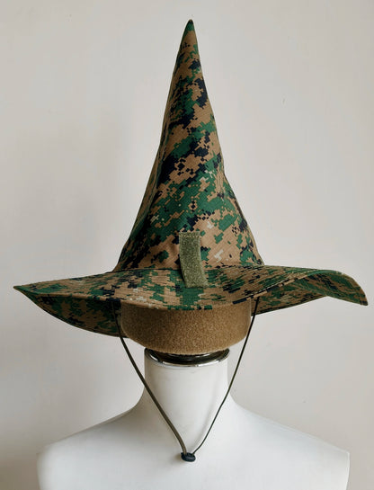 Tactical Camouflage Magic Hat Airsoft Wide-Brimmed Sun Hat Men's Outdoor Sports Boonie Camo Hat CS Halloween Cosplay Equipment
