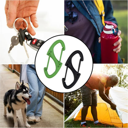 20PCS Mini Double Sided Carabiner Clips Small Zinc Alloy Keychain Clasp Snap Hooks EDC for Outdoor Camping Hiking