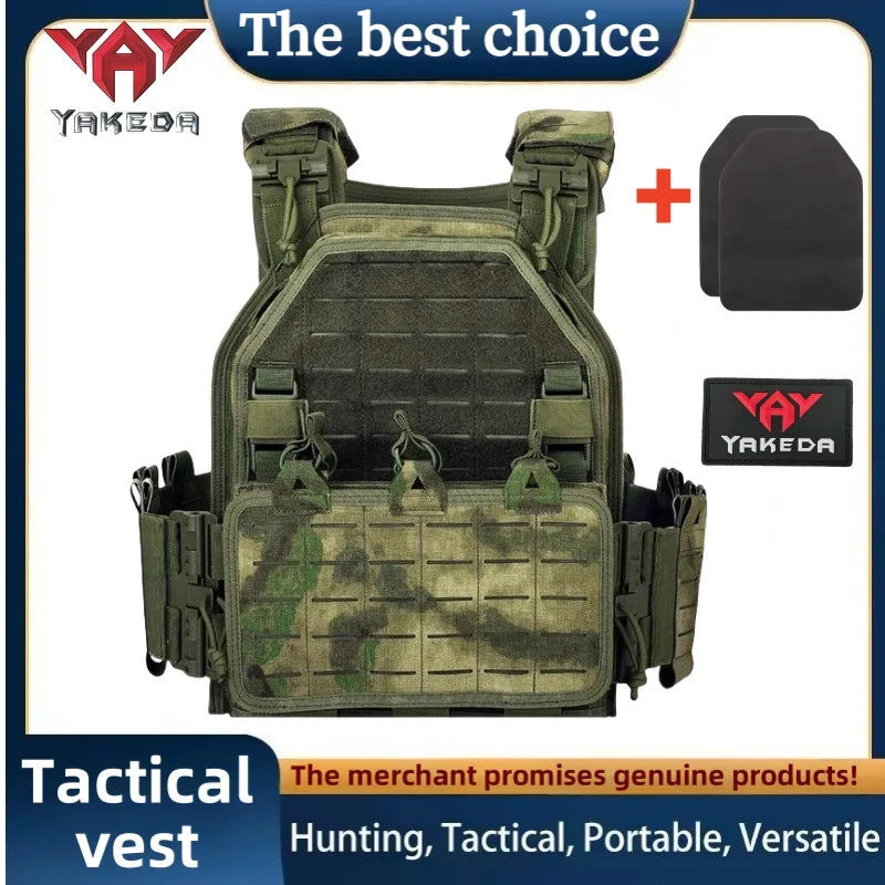 YAKEDA Tactical Vest 6094 Fast Detachable Light Laser Cut Outdoor Hunting Black Gear Carry Vest of High Quality 1000D Nylon