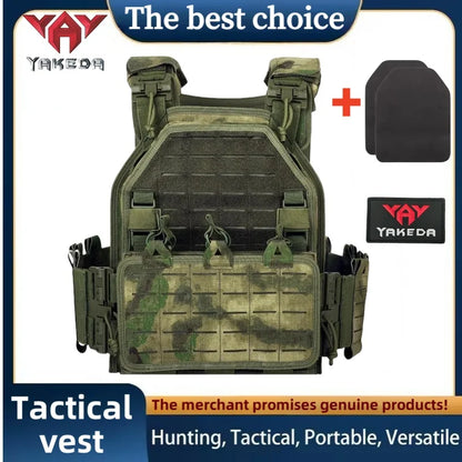 YAKEDA Tactical Vest 6094 Fast Detachable Light Laser Cut Outdoor Hunting Black Gear Carry Vest of High Quality 1000D Nylon