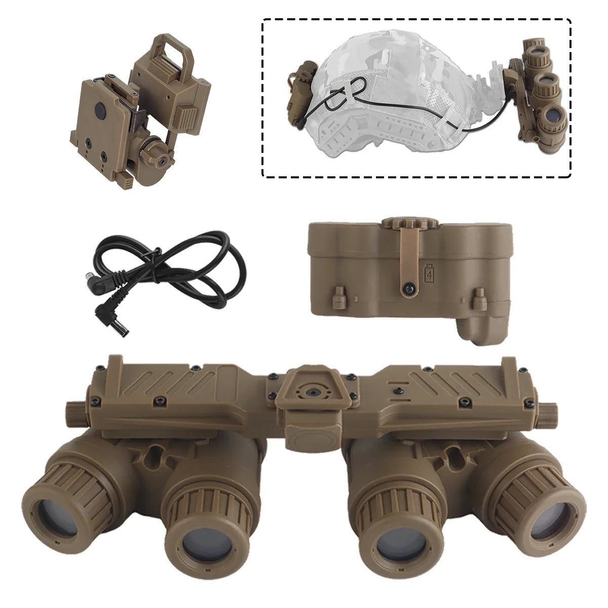Nylon GPNVG 18 Night Vision Goggle AN-PVS-3-1With L4G24 Helmet NVG Mount Adapter DUMMY Model Fast Helmet Accessory High Quality
