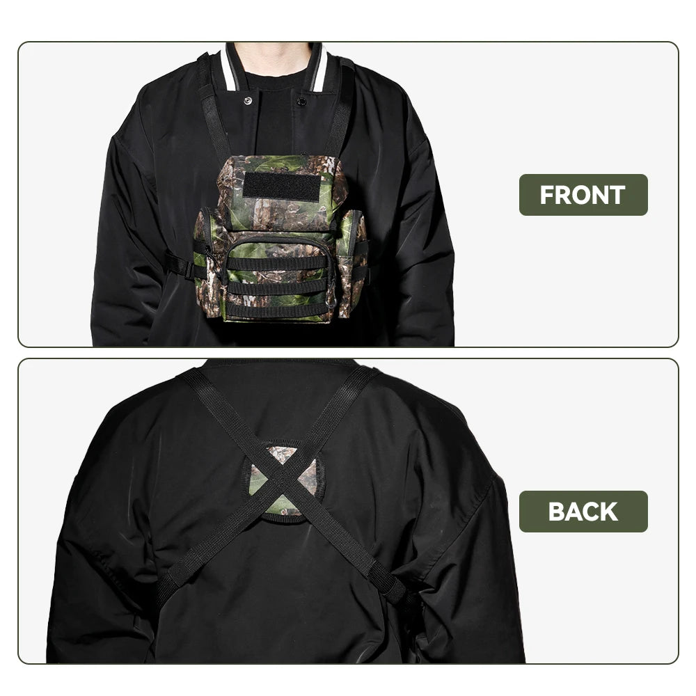 PSKOOK Binocular Harness Chest Pack with Rangefinder Pouch Bird Watching Binocular Case Bino Bag for Outdoor Sports