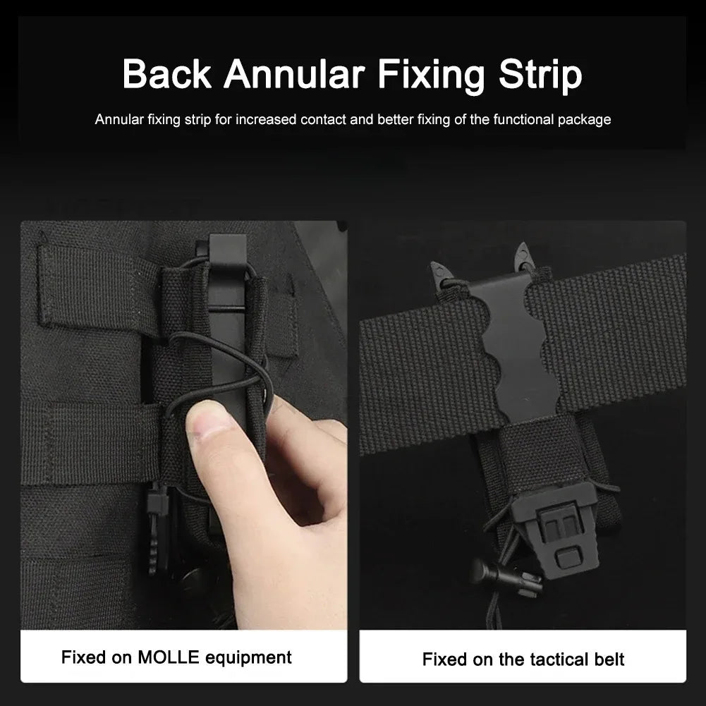 9MM Pistol Single Magazine Pouch Molle Mini Mag Holster EDC Tool Bag Flashlight Torch Holder Hunting Knife Holster Vest Pouches