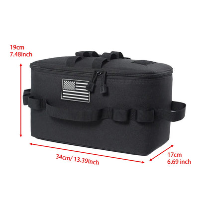 Portable Camping Cookware Storage Bag Detachable Divider Outdoor Picnic Tableware Organizer Bag Large Capacity Travel Kitchen Ge