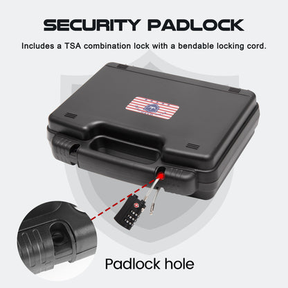 Pre-Cut 9mm Gun Case with 1 TSA Lock, Lockable Hard Handgun Case for Pistols & Revolvers – Shockproof, Portable Gun Storage & Transport