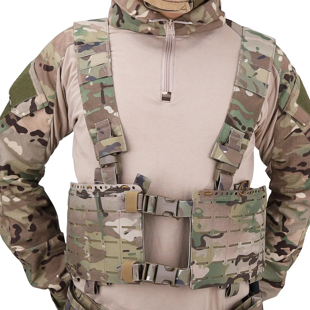 Tactical Alpha Chest Rig with Expansion Pack SS Style Load Bearing Vest (LBV) Alpha Expander Kit Pouch 34A Split MOLLE Equipment
