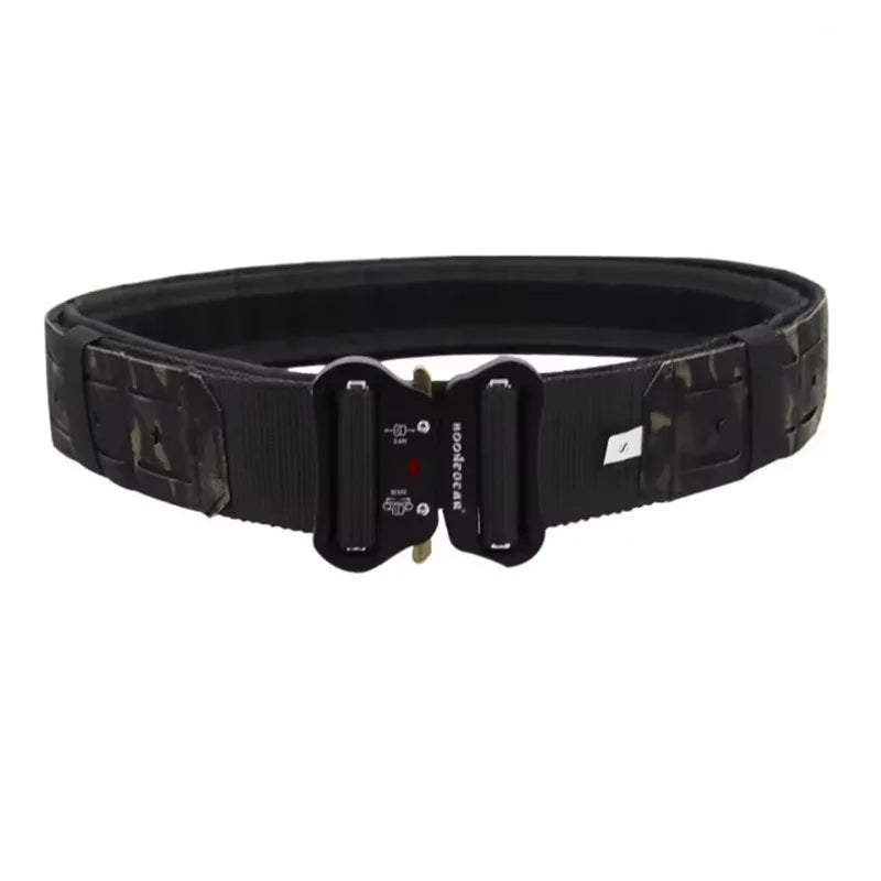 Military Tactical Belt Quick Release Metal Buckle Nylon Combat Waist Belt Multicam Camouflage Outdoor Hunting Airsoft Training