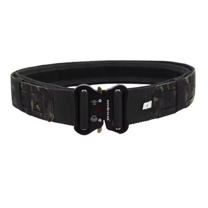 Military Tactical Belt Quick Release Metal Buckle Nylon Combat Waist Belt Multicam Camouflage Outdoor Hunting Airsoft Training