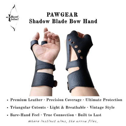 Traditional Archery, Bow Hand Guard, Fletching Cut Protection, Full-Grain Leather, Lightweight Breathable, Adjustable, Longbow,